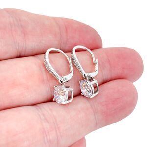 Vintage Sterling Silver 925 Cubic Zirconia Drop Earrings